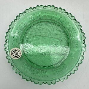 Vintage Pairpoint National Heisey Glass Museum Newark Ohio House Green Cup Plate